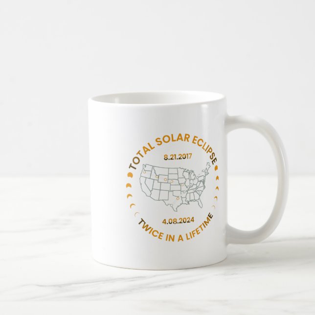 Solar-Eclipse zweimal im Leben 2024 Gesamtsolaranl Kaffeetasse (Rechts)