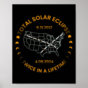 Solar-Eclipse zweimal im Leben 2024 Gesamtsolaranl Poster