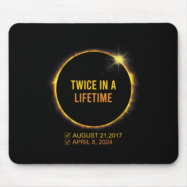 Solar-Eclipse zweimal im Leben 2024 Solar-Ausschni Mousepad (Vorne)
