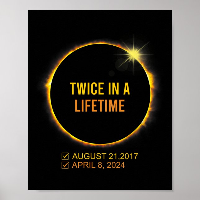 Solar-Eclipse zweimal im Leben 2024 Solar-Ausschni Poster (Vorne)