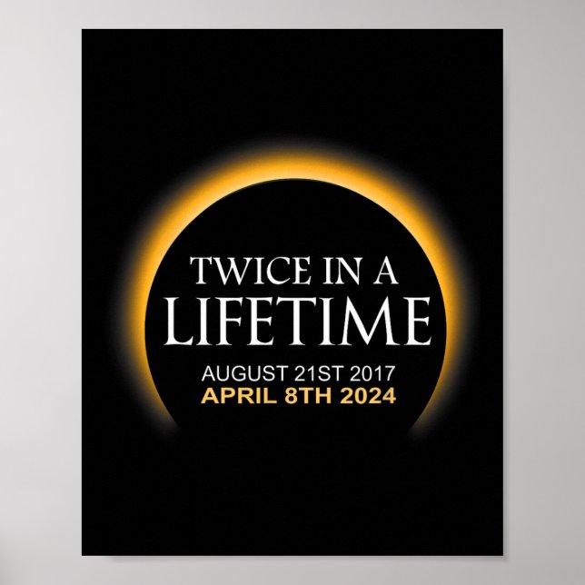 Solar-Eclipse zweimal im Leben 2024 Solar-Eclipse Poster (Vorne)
