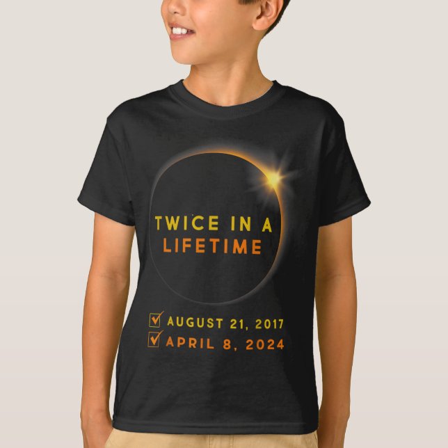 Solar-Eclipse zweimal im Leben 2024 Solar-Eclipse T-Shirt (Vorderseite)