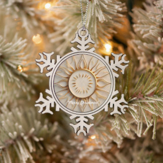 "Solar Flare Design" Schneeflocken Zinn-Ornament