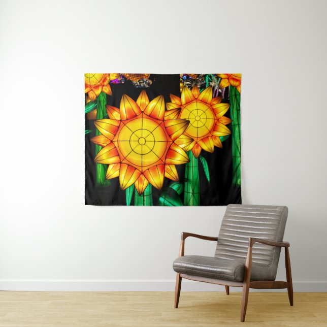Solar Flare Sunflowers  Wandteppich (Beispiel (Horizontal))