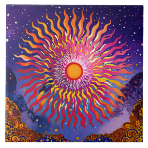 "Solar flüstert in den Himmel" Die Sonne Fliese