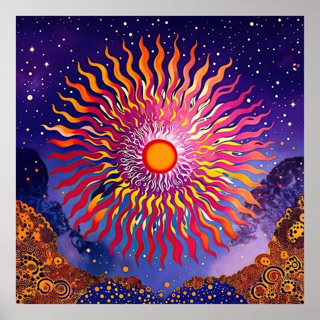 "Solar flüstert in den Himmel" Die Sonne Poster (Vorne)