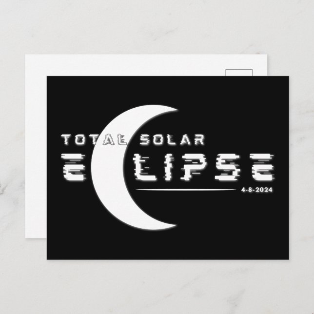 SOLAR GESAMT ECLIPSE 2024 POSTKARTE (Vorne/Hinten)