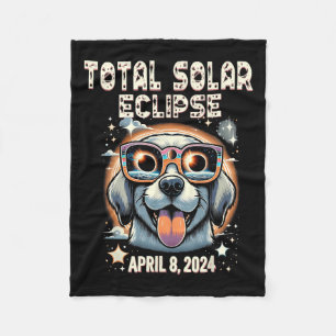 Solar-Gesamt-Eclipse-Hunde mit Solarglas Fleecedecke