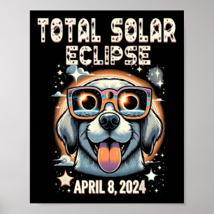 Solar-Gesamt-Eclipse-Hunde mit Solarglas Poster