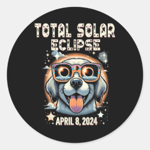 Solar-Gesamt-Eclipse-Hunde mit Solarglas Runder Aufkleber