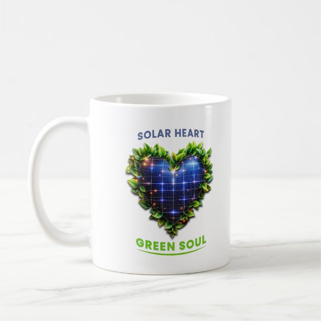 Solar Heart Green Soul Solarpunk-Tasse Kaffeetasse (Links)