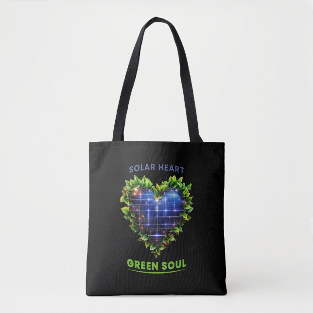 Solar Heart Green Soul - Solarpunk Tote Bag (Vorderseite)