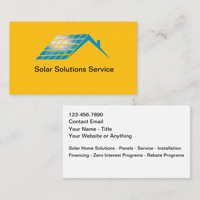 Solar Home Solutions Business Cards Visitenkarte (Vorne/Hinten)
