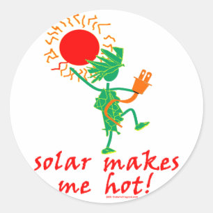 Solar macht mich heiß! runder aufkleber