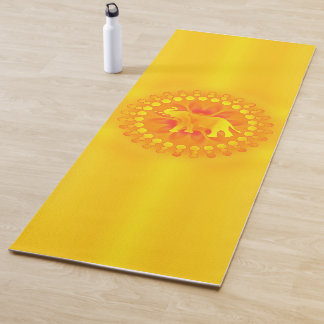 Solar-Mandala mit Elefanten - zum Glück Yogamatte