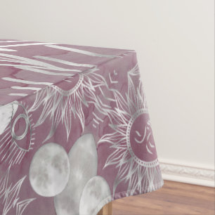 Solar Mystique Rosa Silbermondsterne Sun Eyes Tischdecke