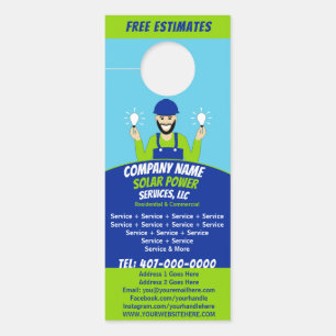 Solar Panel Light Bulb Services Company Door Hang Türanhänger