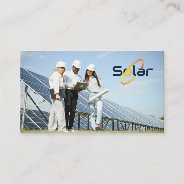 Solar Panels | Technicians Working Onsite Visitenkarte (Vorderseite)