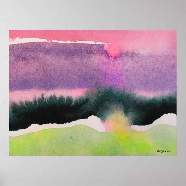 Solar Pink Fantasy Watercolor 03 Poster (Vorne)