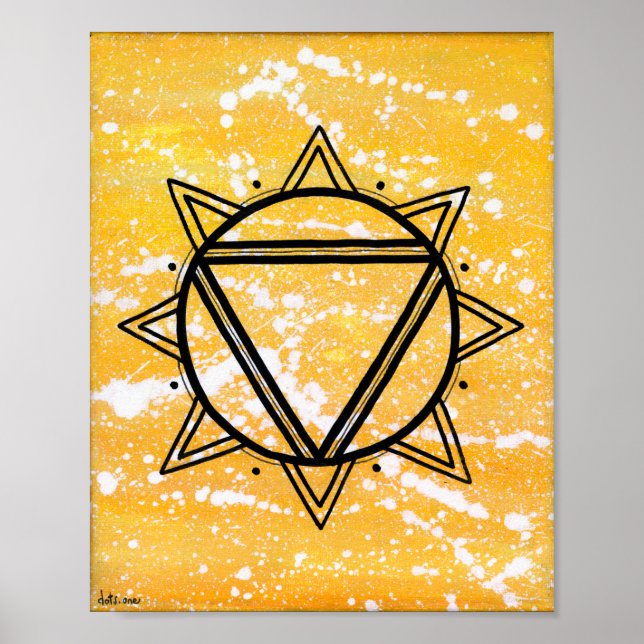Solar Plexus Chakra - Dots One Poster (Vorne)