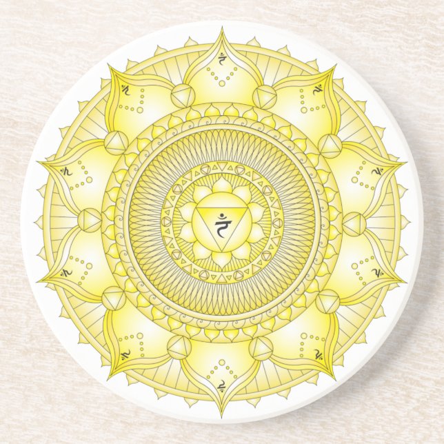 Solar Plexus Chakra Light Mandala Untersetzer (Vorne)