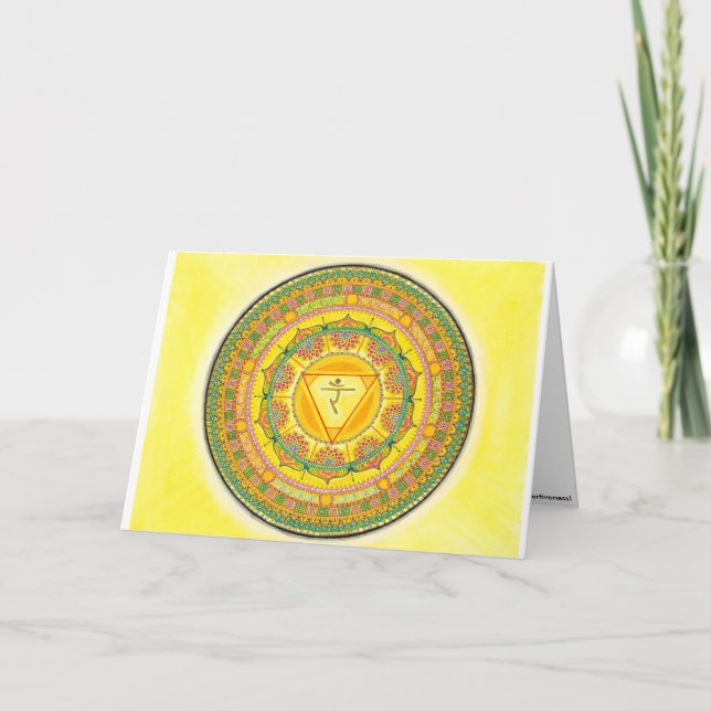 Solar Plexus Chakra Mandala Grußkarte Karte (Vorderseite)
