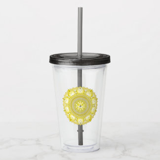 Solar Plexus Chakra Yellow Mandala Tumbler Acryltrinkbecher