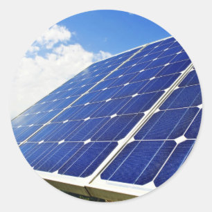 Solar-Power für grüne Energie Runder Aufkleber