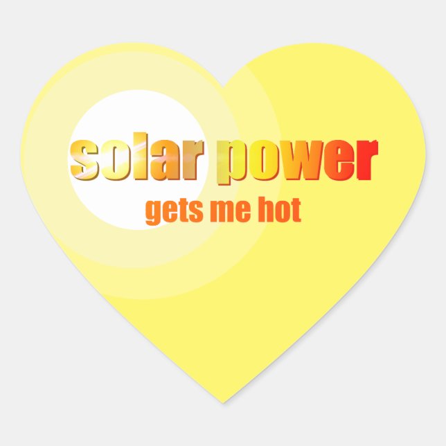 Solar Power heiß! Herz-Aufkleber (Vorderseite)