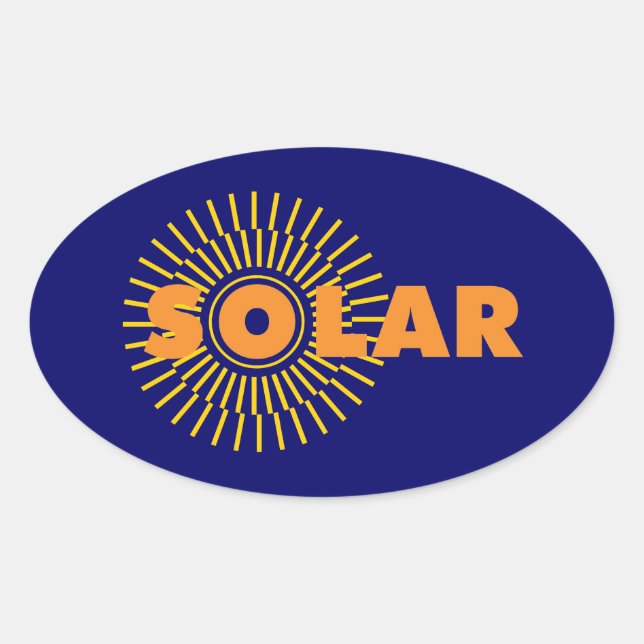 Solar Power Sun Ovaler Aufkleber (Vorderseite)