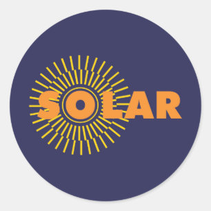 Solar Power Sun Runder Aufkleber