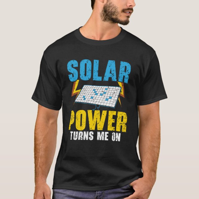 Solar-Power verwandelt mich in den Solarpark für e T-Shirt (Vorderseite)