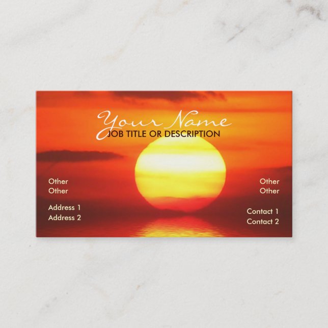 Solar Sun Business Card Visitenkarte (Vorderseite)