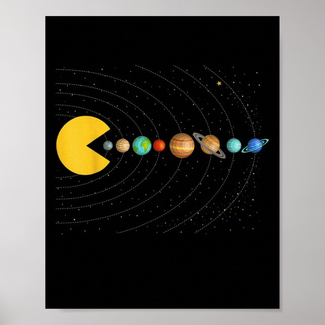 Solar System Astronomy Space Video Games Funny Gra Poster (Vorne)