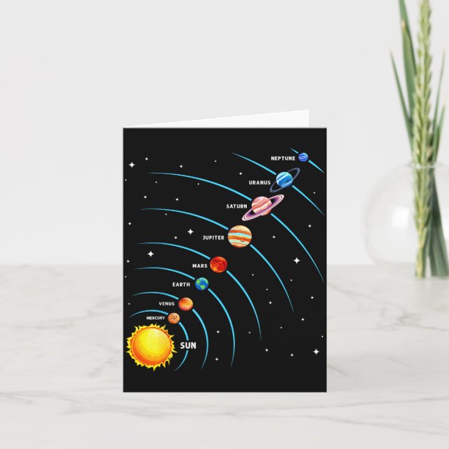 Solar System Colorful Space Planets Educational Ki Karte (Vorderseite)