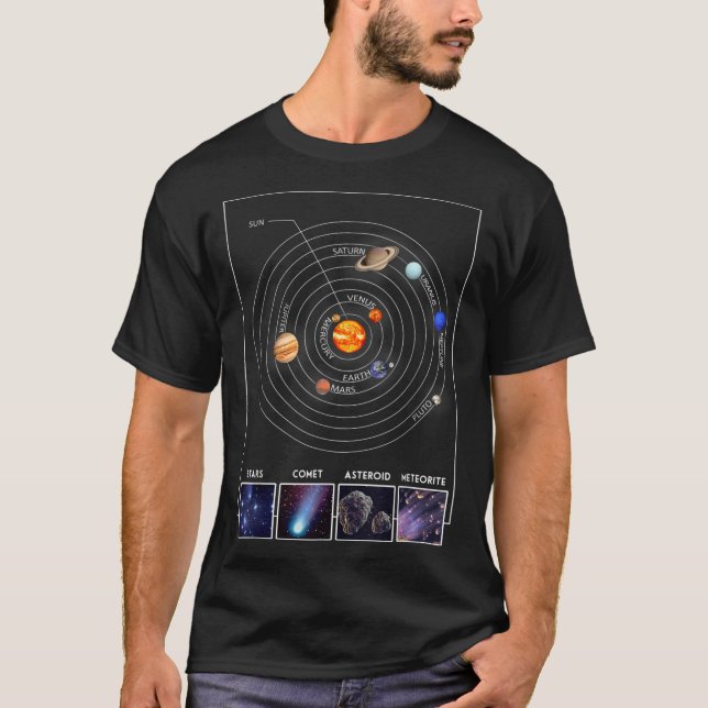 Solar System Graphic Cool Astronomy Scientist T-Shirt (Vorderseite)