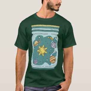 Solar System Jar Astronaut Astral Cosmic Design Fo T-Shirt