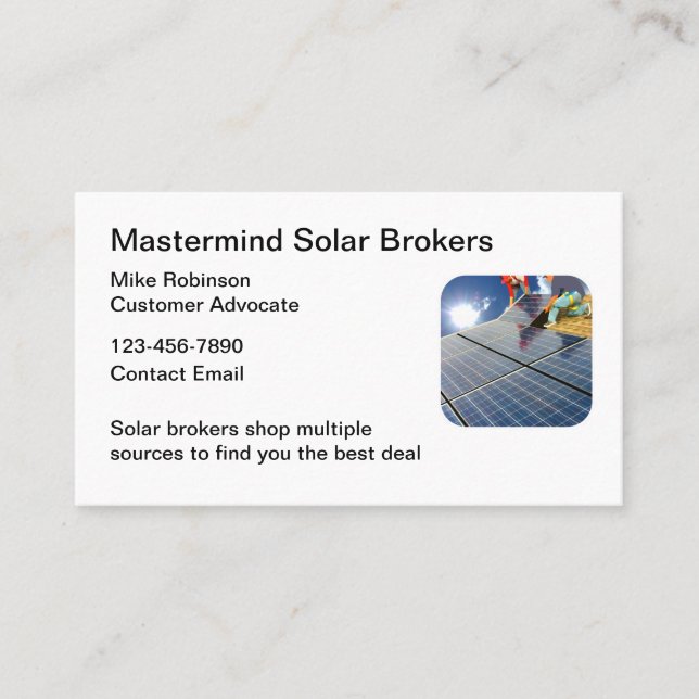 Solar System Makler Geschäftskarten Visitenkarte (Vorderseite)
