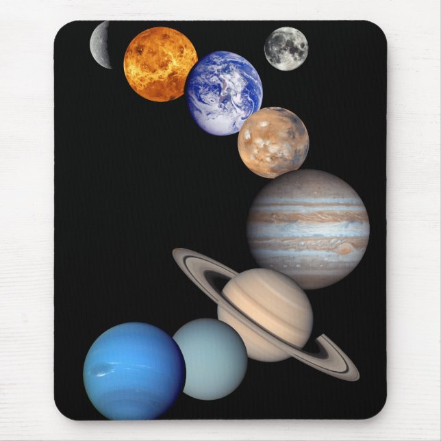 Solar System Montage JPL Planet-Foto Mousepad (Vorne)