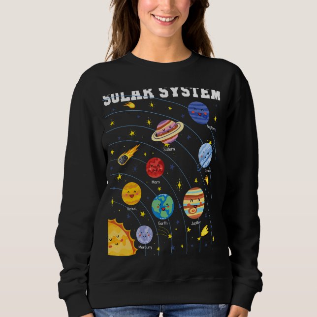 Solar System Planet Science Astronomie Raum Matchi Sweatshirt (Vorderseite)