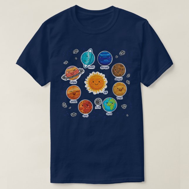 Solar System Planet Sun Space Science Astronaut ST T-Shirt (Design vorne)