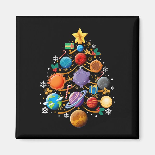 Solar System Planets Christmas Tree Astronomy Xmas Magnet (Vorne)
