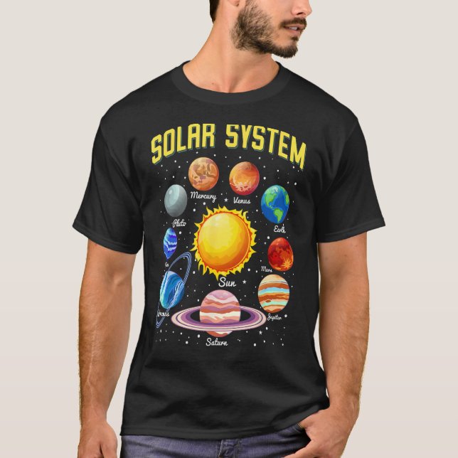 Solar System Planets Educational Science Space Lov T-Shirt (Vorderseite)