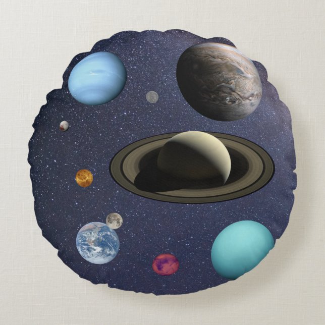 Solar system planets rundes kissen (Vorderseite)