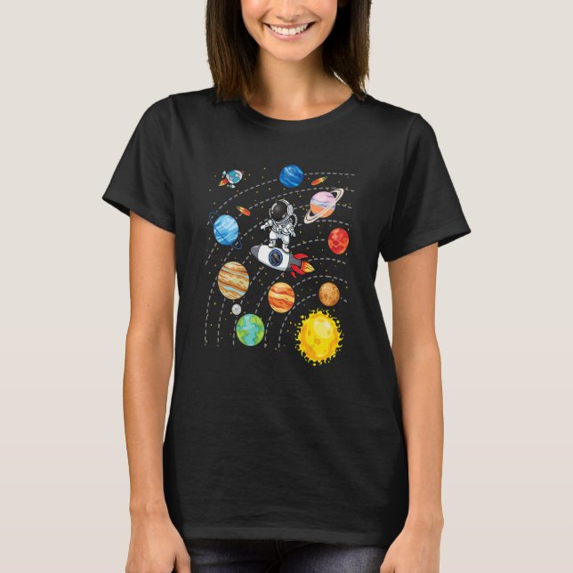 Solar System Planets Science Space Astronaut Unifo T-Shirt (Vorderseite)