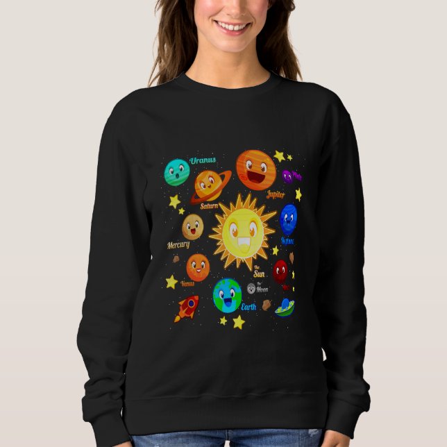 Solar System Planets Science Space Boys Girls Kids Sweatshirt (Vorderseite)