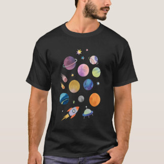 Solar System Planets Science Space Boys Girls Kids T-Shirt
