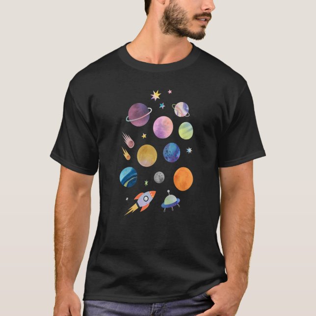 Solar System Planets Science Space Boys Girls Kids T-Shirt (Vorderseite)