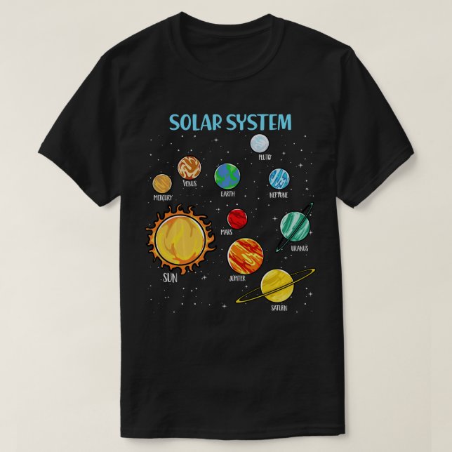 Solar System Planets Science Space Boys Girls SEM T-Shirt (Design vorne)