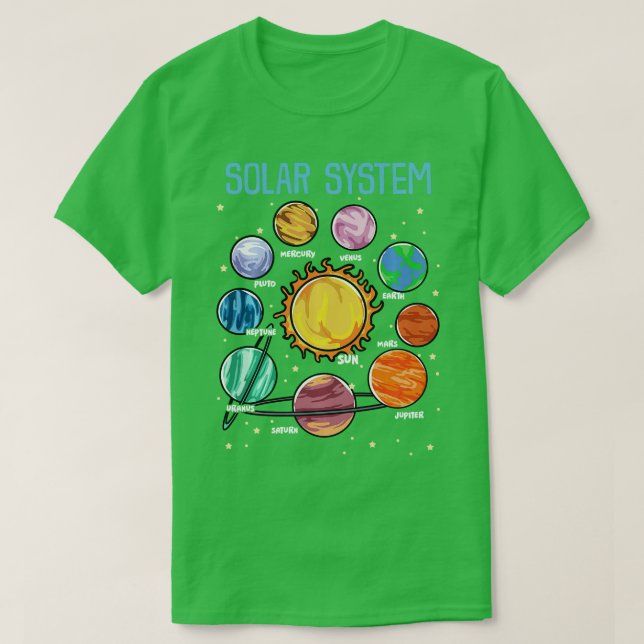 Solar System Planets Science Space Boys Girls SEM T-Shirt (Design vorne)